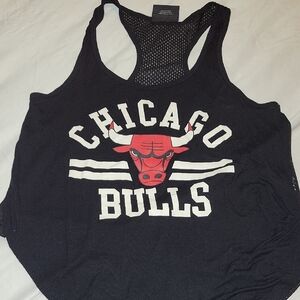 NBA Chicago Bulls Black and Red Women's Tank Top